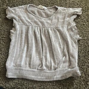 Tan and white crop top